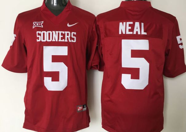Men Oklahoma Sooners #5 Neal Red Nike 2025 NCAA Jersey